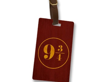 9 3/4 Gryffindor House colors, Harry Potter Personalized Luggage Tag