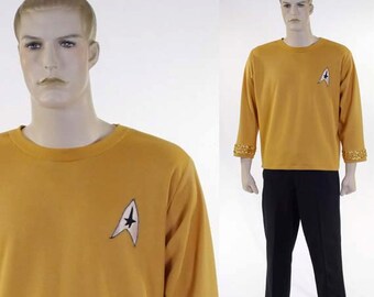 Star Trek Costume Men's Gold Uniform Shirt - Size Medium - The Original Series - Captain James Kirk - Starship Enterprise - Command Officer
