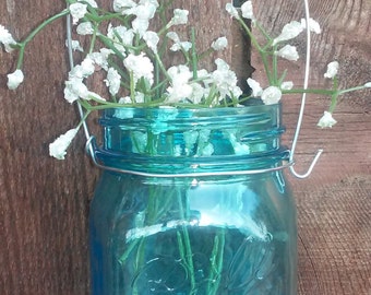 Rustic wedding / 12 Silver Mason Jar hangers. Hanging mason jar / Wide mouth or Regular mouth. Jars & Fairy lights not included Hangers only