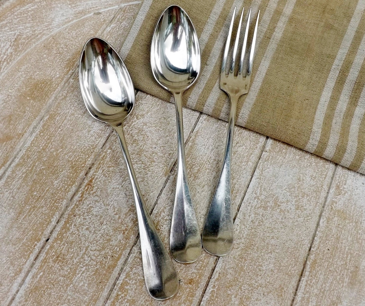 3 pieces Christofle flatware French vintage cutlery silver plated