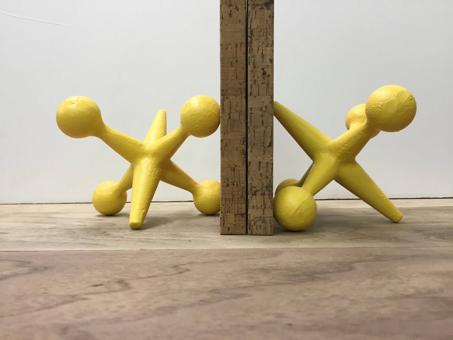 Retro Yellow Home Office Decor Large Cast Iron Jacks