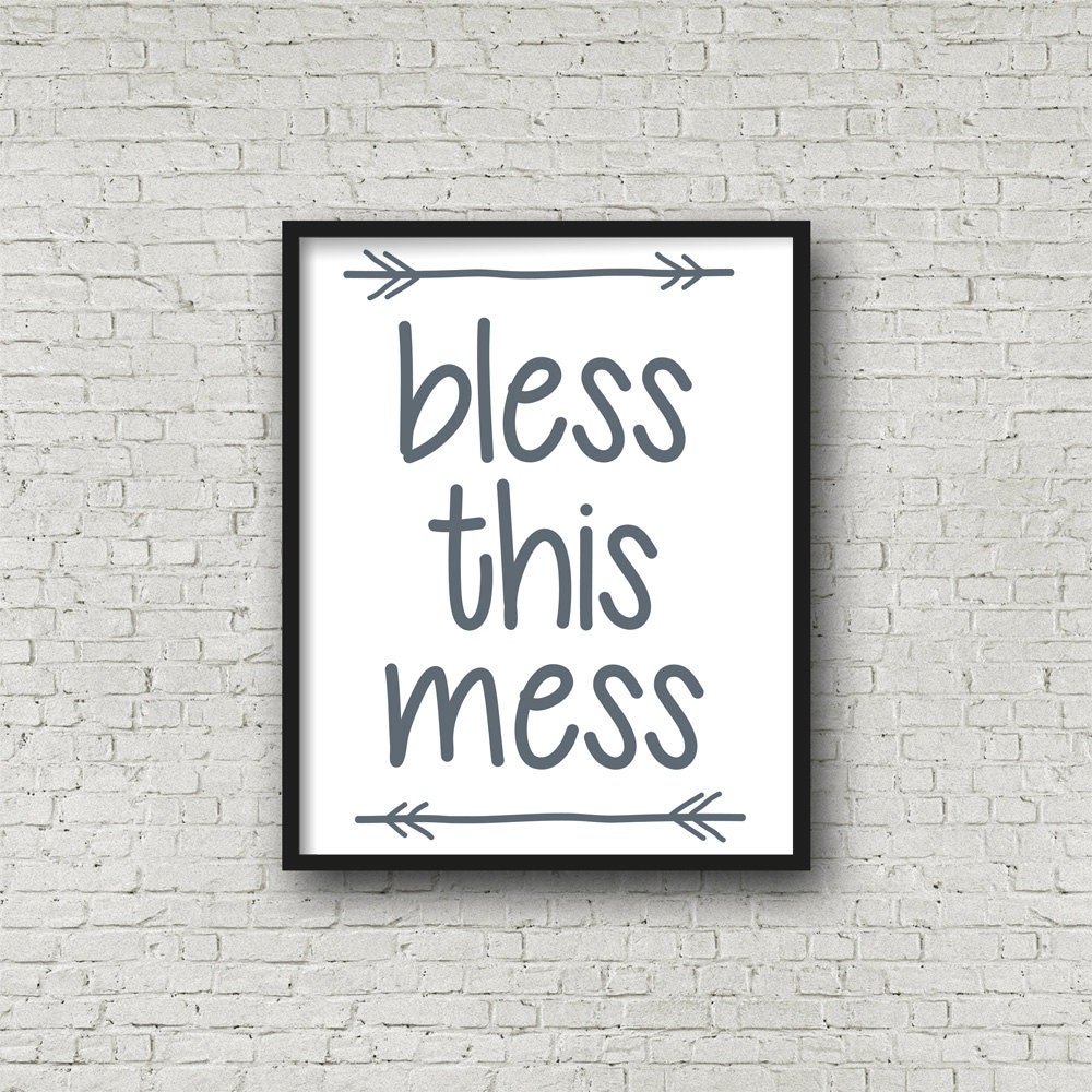 Bless This Mess Wall Art Print Home Decor by ...