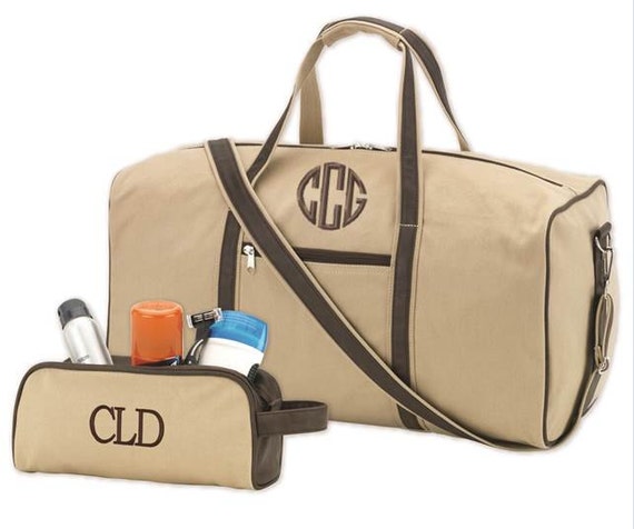 Monogrammed Duffel Bag Mens Luggage Travel by ShopModernMonograms