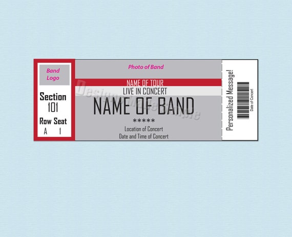 custom concert sporting event or broadway show ticket