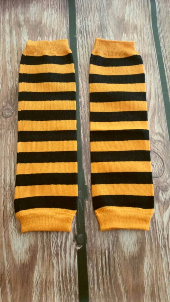 Orange and Black Stripe Leg Warmers by PinkDivasCreations on Etsy