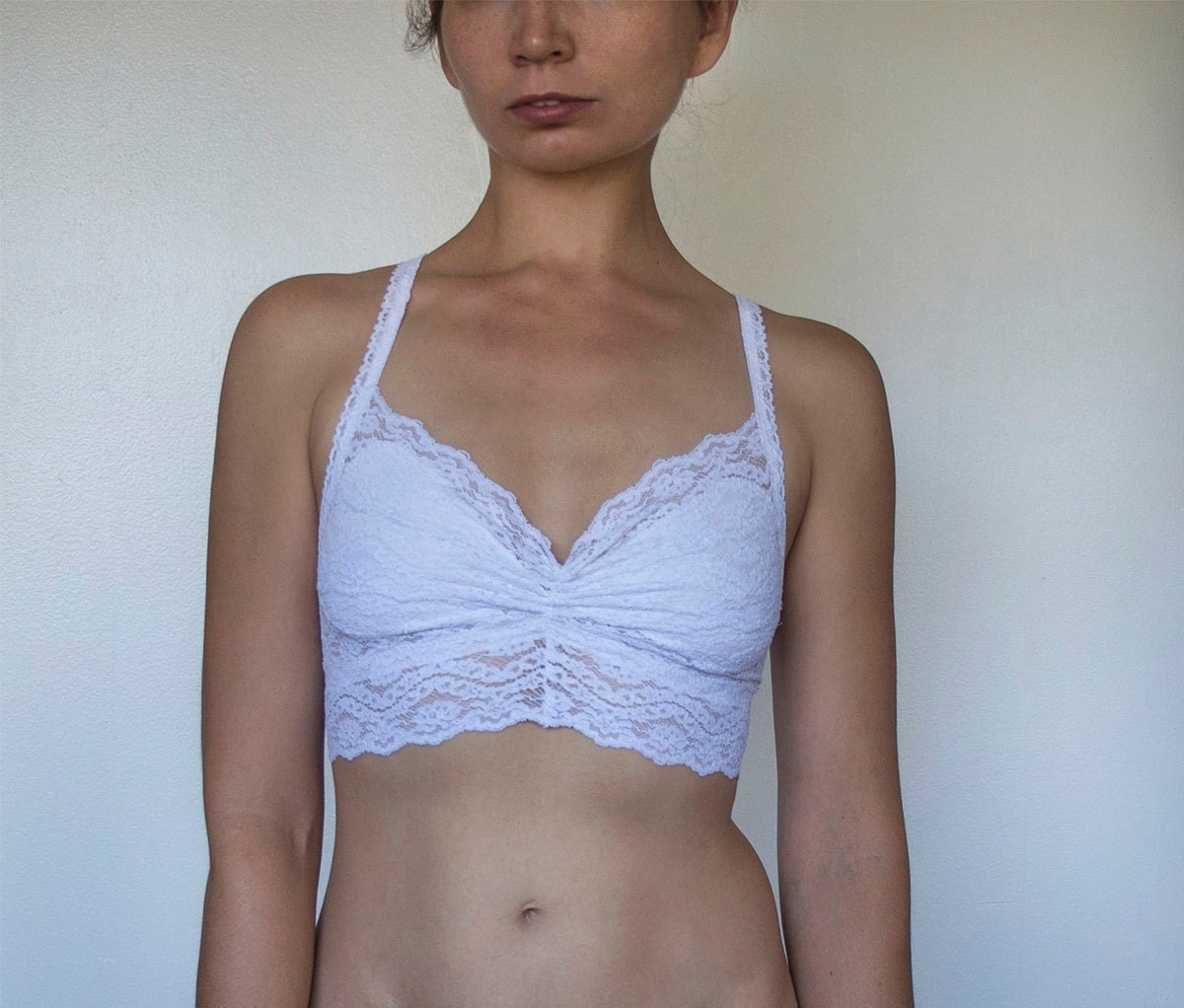 white sheer bralette