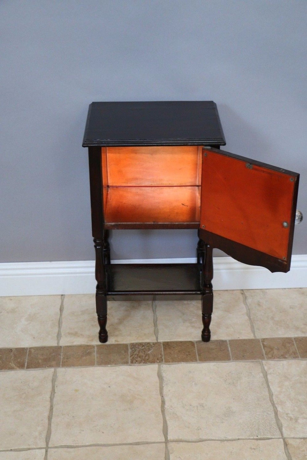 Vintage Mahogany Cigar Humidor End Table Magazine by AtMelrose