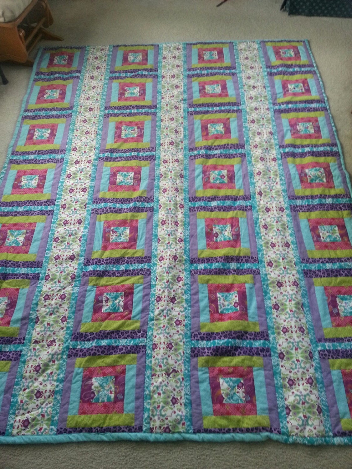 Crib Size Quilt by CraftyQuilting on Etsy