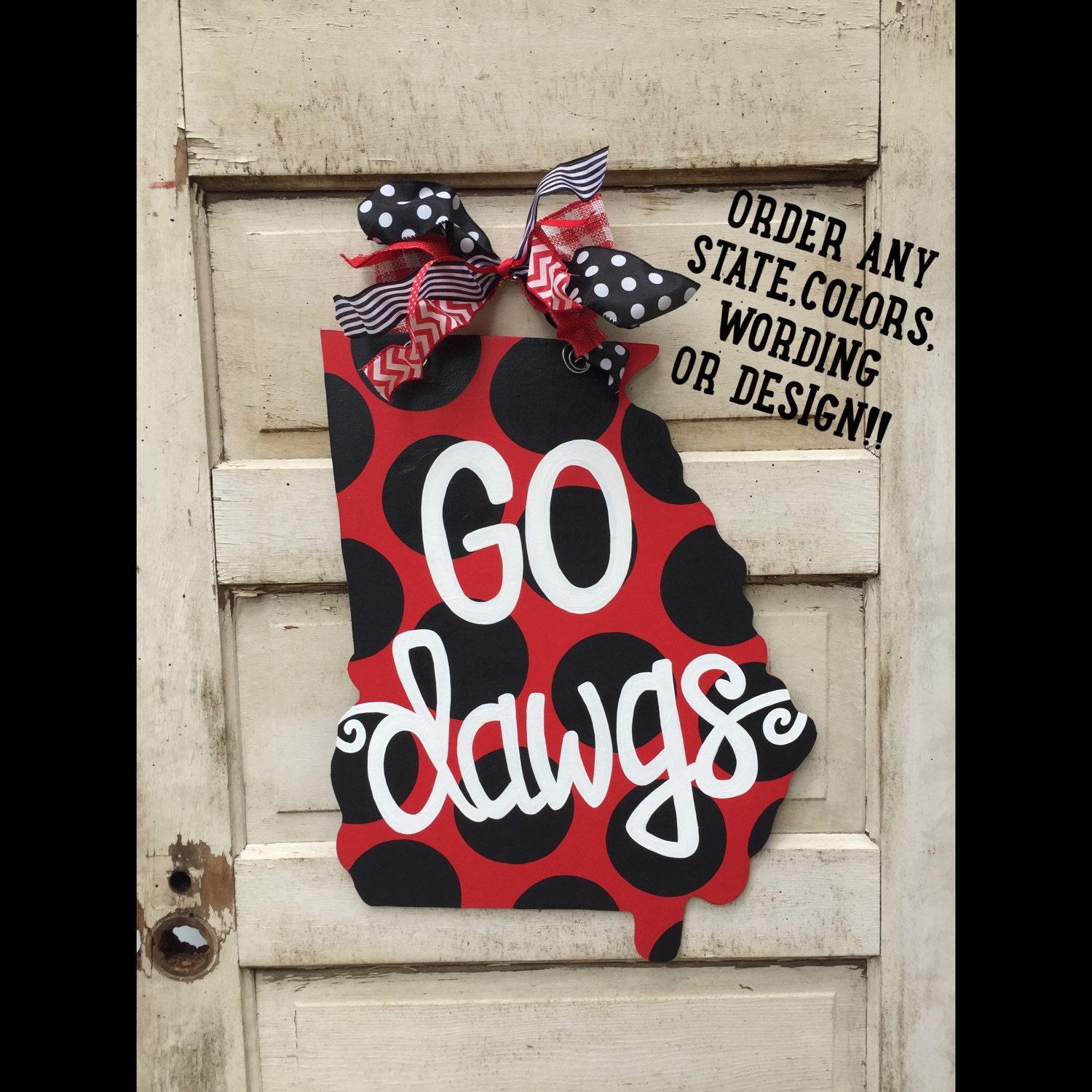 UGA Door Hanger UGA Bulldogs Go Dawgs by jgcreationsbyjg