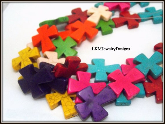 Charms cross Strand charms 30X36mm, 1 Howlite turquoise beads, Cross bulk cross Turquoise Charms cross Strand charms 30X36mm, 1 Howlite turquoise beads, Cross bulk cross Turquoise