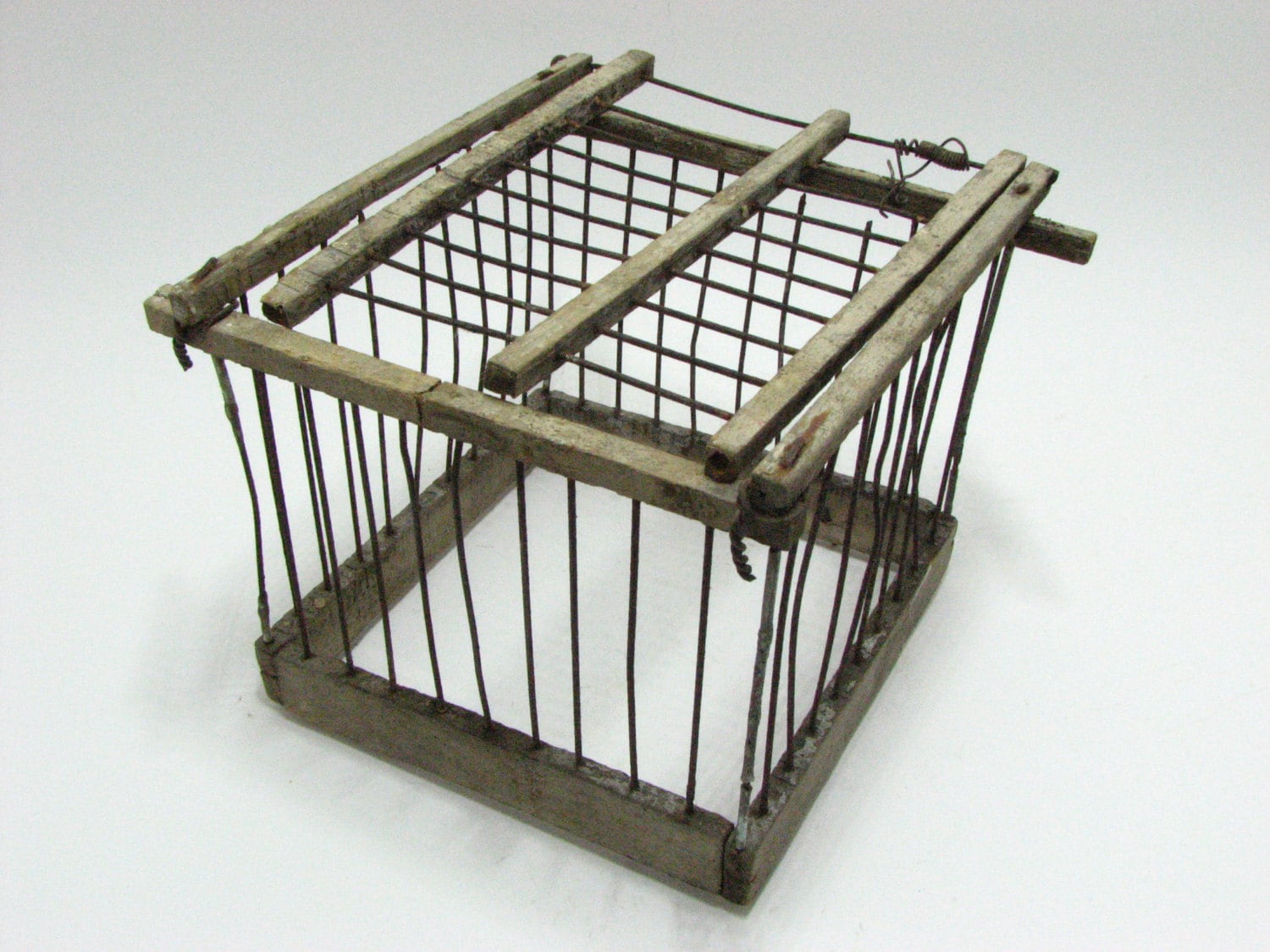 Vintage Wood Goldfinch Bird Trap / Turkish Antique Bird Cage