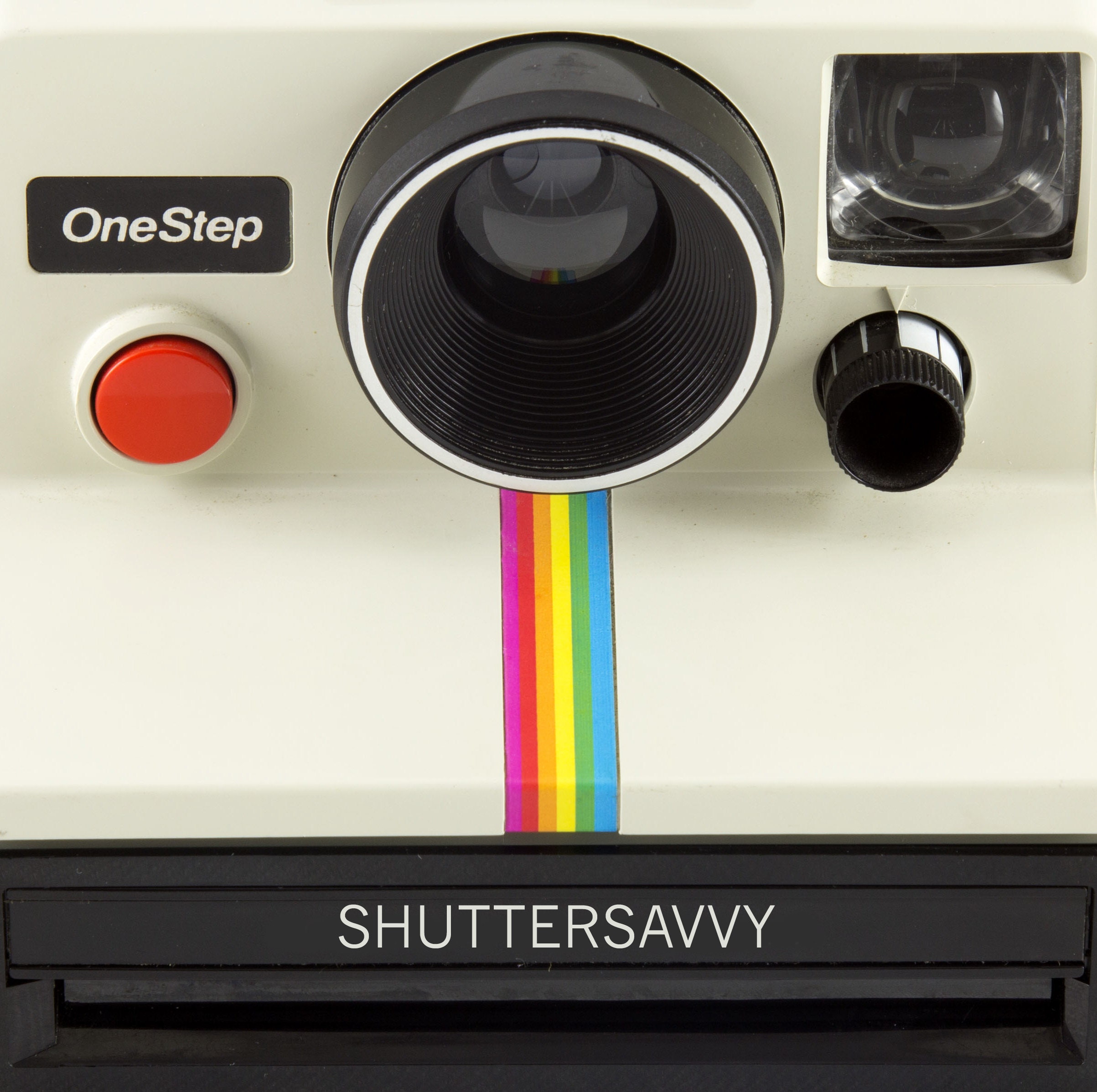 Vintage Polaroid OneStep SX70 White Rainbow Stripe Instant