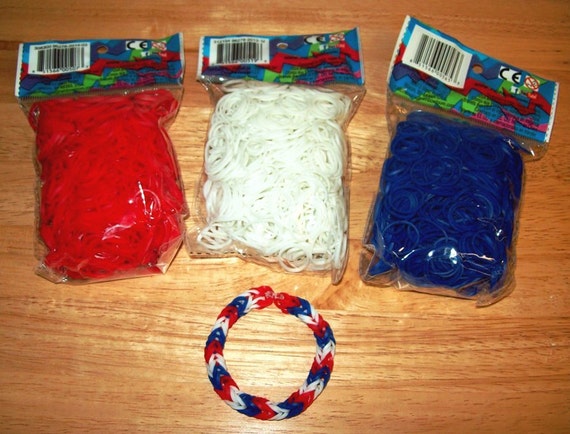 Rainbow LoomÂ® Authentic Rubber Bands Red White