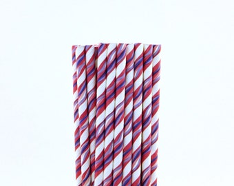 Pink and Blue Wavy Striped Paper Straws-Pink Party Straws-Wavy Straws-Casino Party Straws-Mason Jar Drinking Straws-Las Vegas Birthday