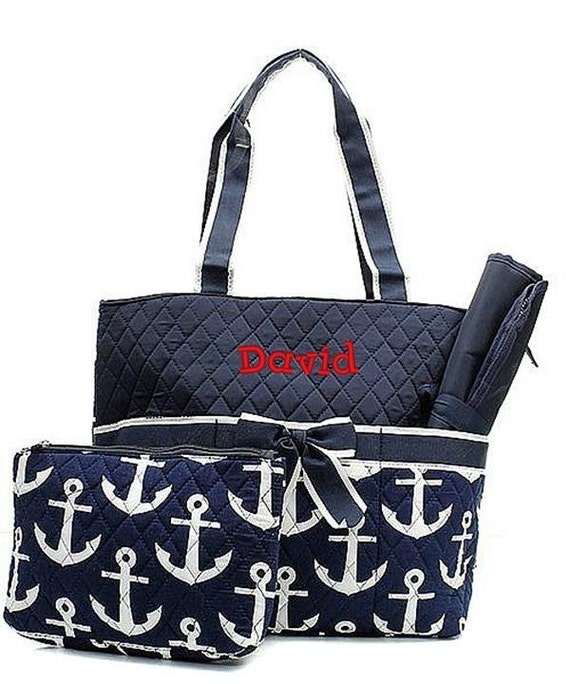 Personalized Diaper Bag Anchor Nautical Navy by GiftsHappenHere