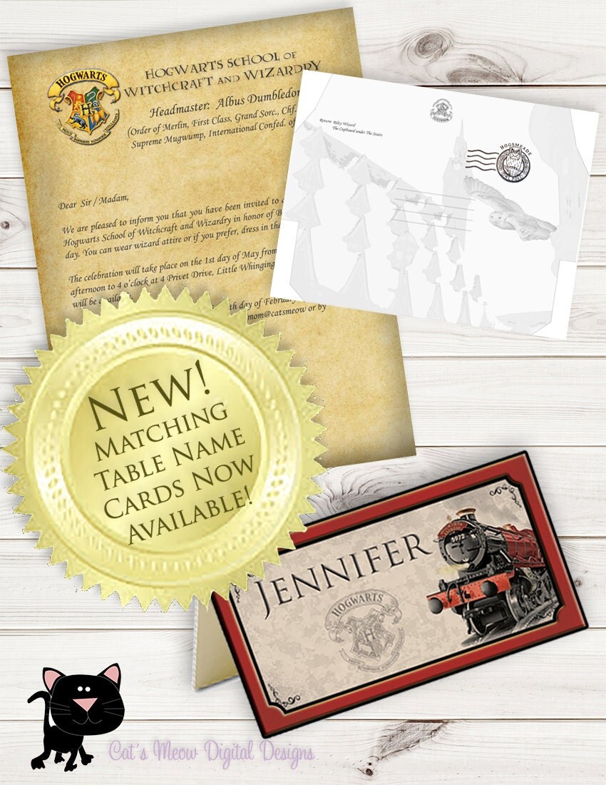 Harry Potter Hogwarts Printable Birthday by CatsMeowDDesigns