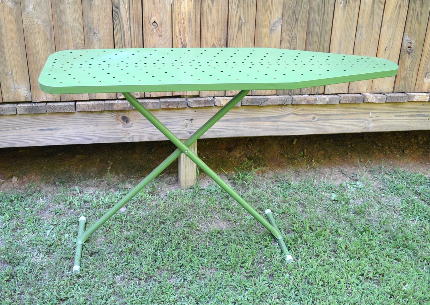 Vintage Ironing Board Metal Green Retro Laundry by PanchosPorch