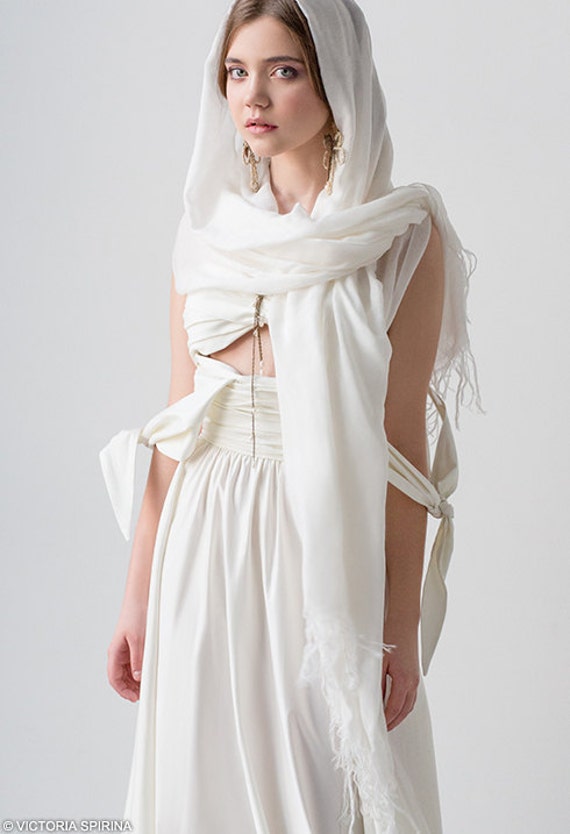 Fivia 100% cotton Beach wedding dress boho by VICTORIASPIRINA