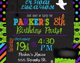 Halloween Party Invitation Kids Halloween Birthday Party Invitation