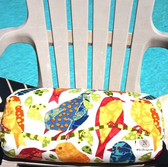 Beautiful Indoor Outdoor Bolster Pillow Cover Birds Prints