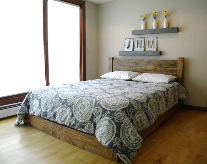 Platform Bed, Headboard, Bed Frame, Beds, Twin, Full, Queen, King, Furniture, Bedroom Furniture, Queen Headboard, Wood, Rustic, Home