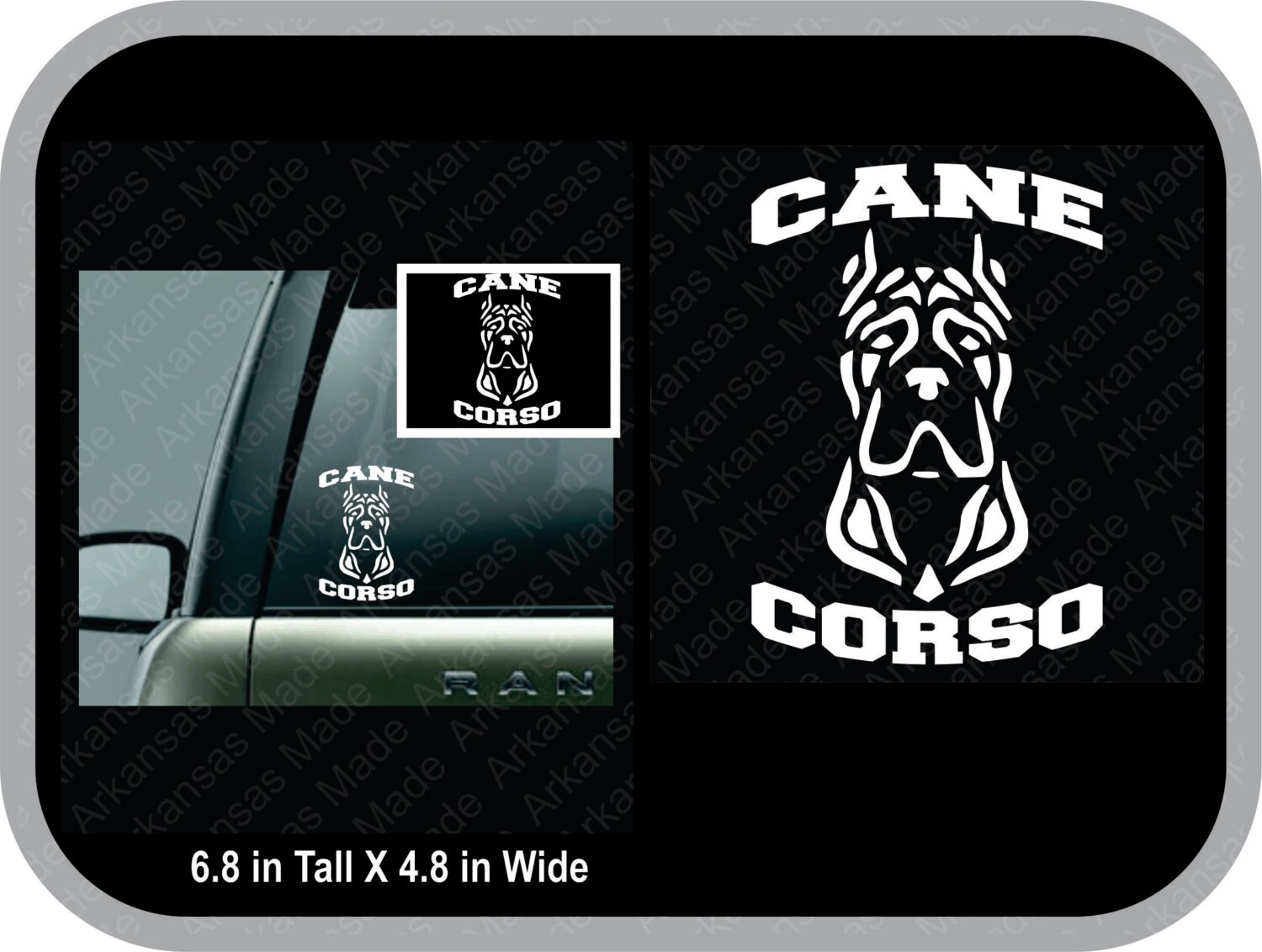 Cane Corso cropped ears car decal Cane Corso decal Corso
