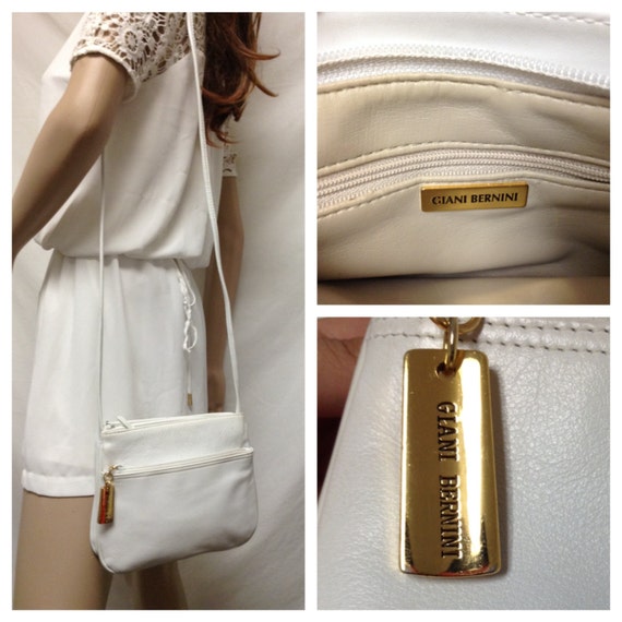 giani bernini white shoulder bag