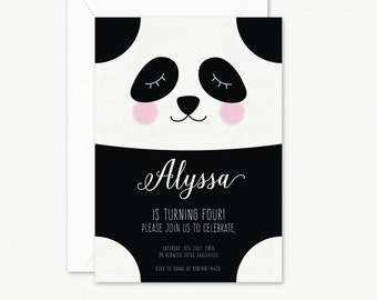 Panda Birthday Party Invitation, Kids birthday party invitation, children birthday party invitation, printable invitation
