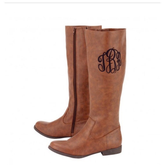 monogram lace up boots