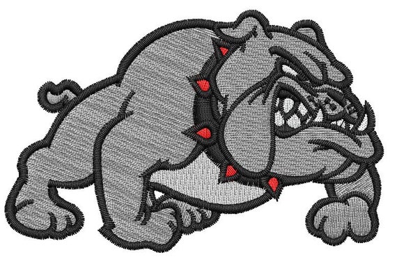 Bulldog Embroidery Design Bulldog Embroidery Design