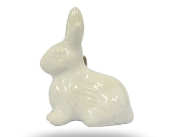 Ceramic Bunny Rabbit Cabinet Handle, Cupboard Pull or Dresser Drawer Knob, Unique Interior Cabinet Hardware, Decorative Furniture Pull