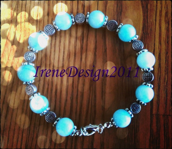 Handmade Silver Bracelet with Amazonite by IreneDesign2011