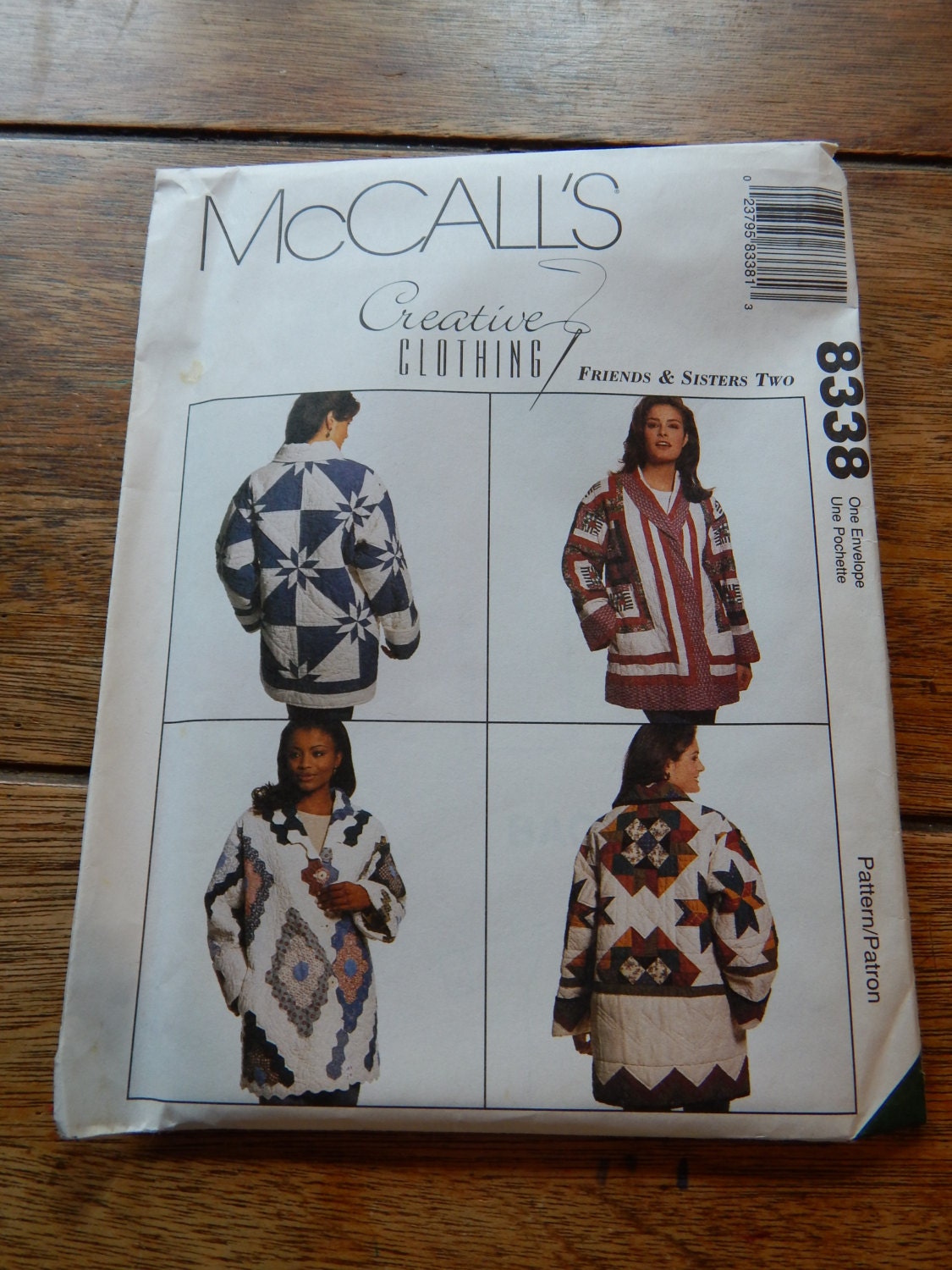 McCall's 8338 Wearable art jacket pattern Uncut Sizes 6-26