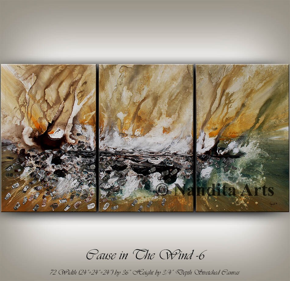 Large Wall Art ABSTRACT PAINTING Acrylic by ContemporaryArtDaily