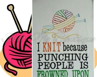 I KNIT because... design Instant Download