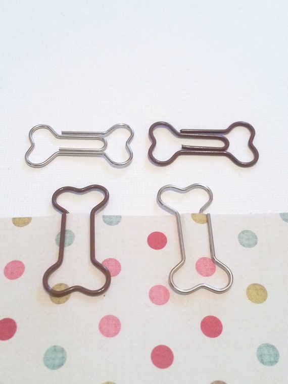 Set of Eight Dog Bone Paper Clips