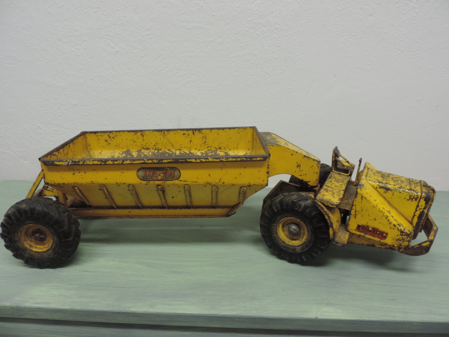 Vintage Pressed Metal Toy Truck Doepke Wooldridge Earth Mover