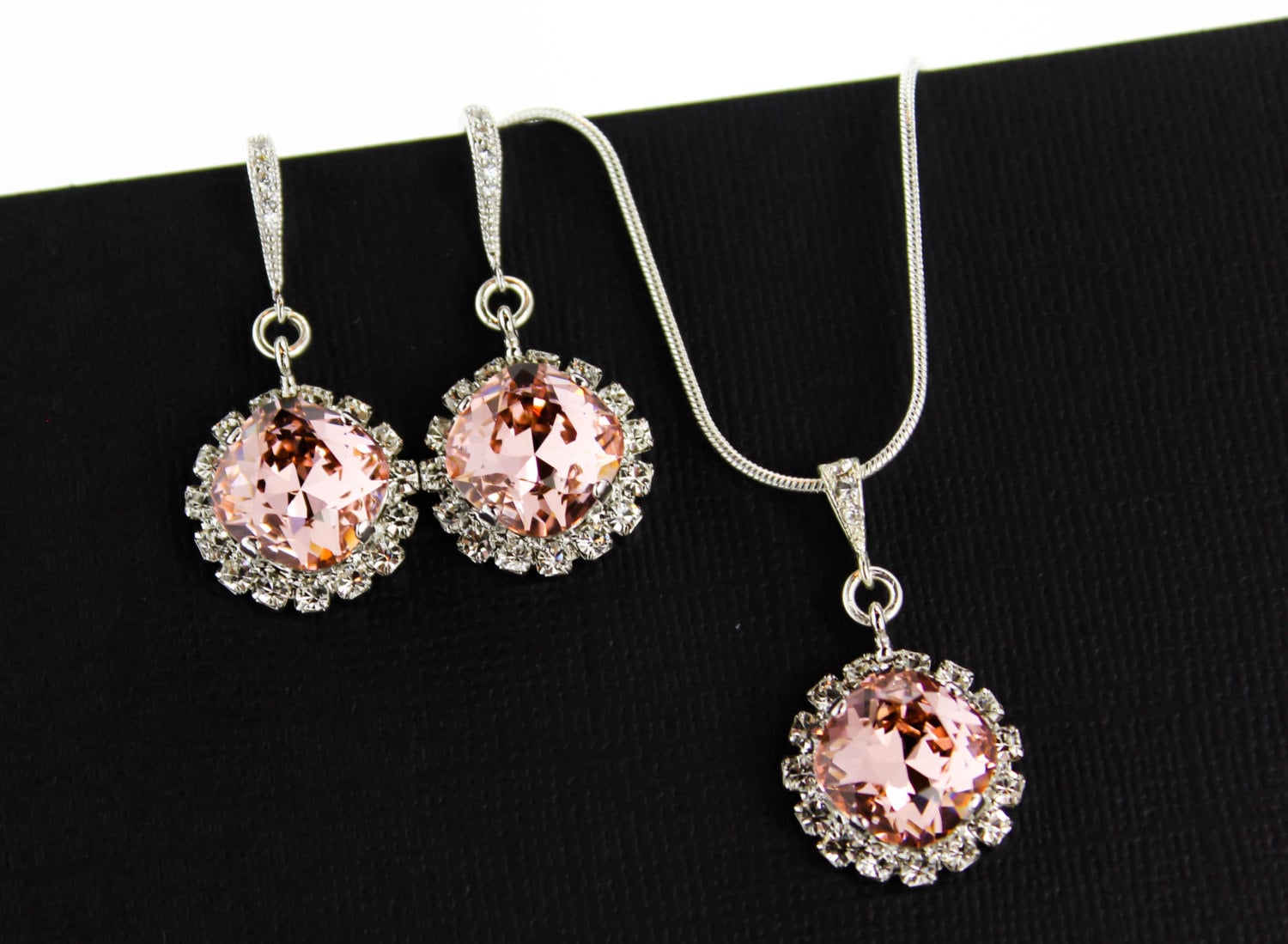 Bridesmaid Jewelry Set Blush Bridesmaid Jewelry Swarovski