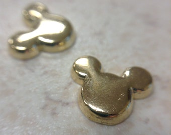 Set of 2 gold Mickey Mouse nail charms - NAIL ART