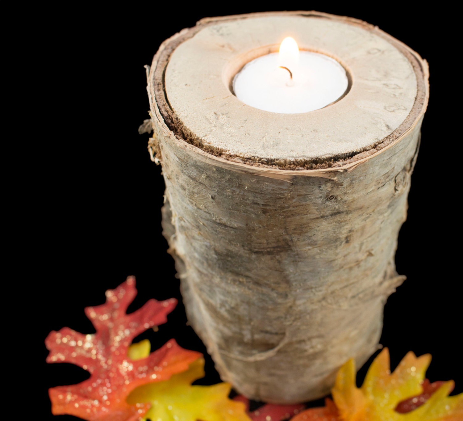 Birch Candle Holder Rustic Home Decor Birch Logs Wedding