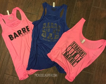 2 BARRE Tanks- Special! FREE Shipping! Discount Package: Pick 2 Barre Tanks or All 3! Workout, Yoga, Dancer, Barre, Clothing