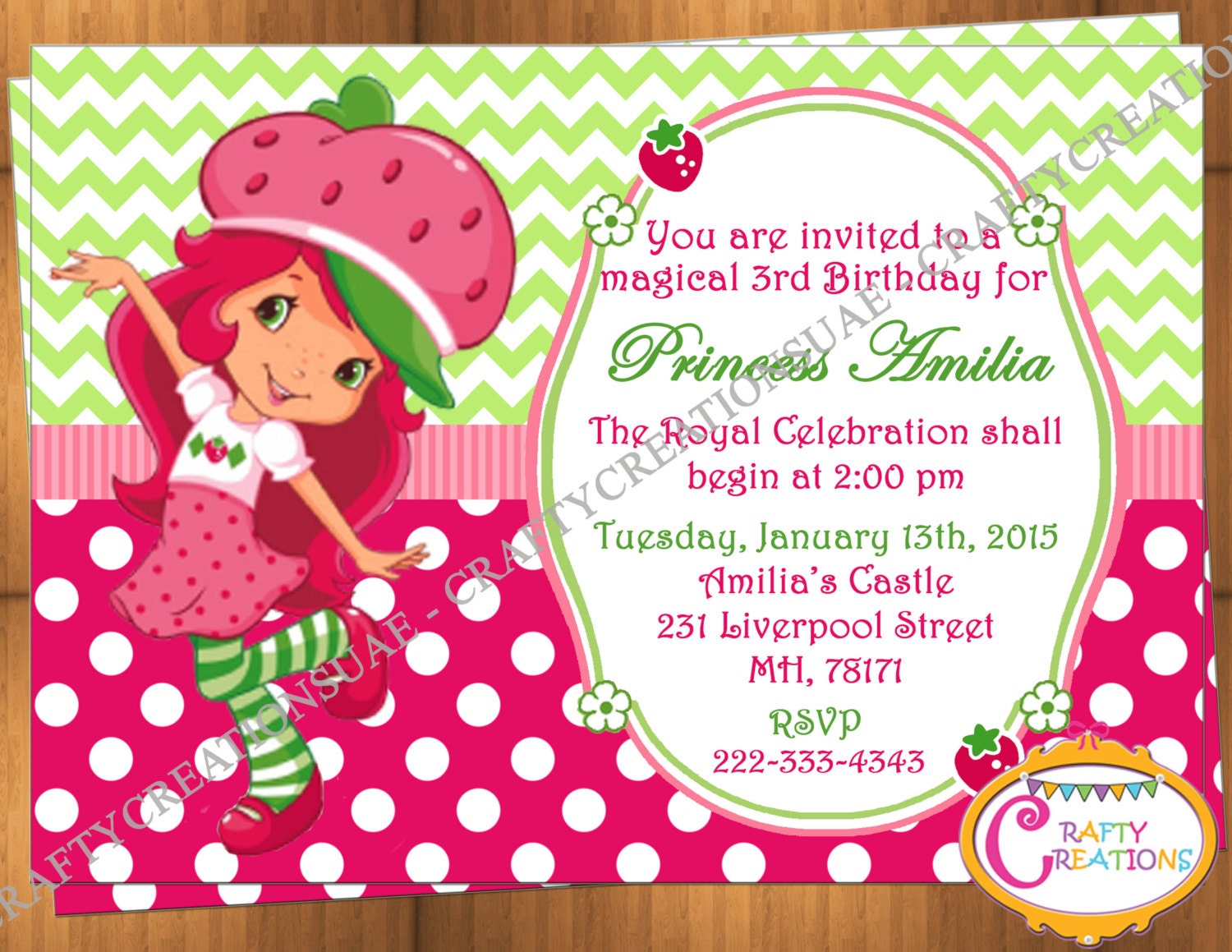 Strawberry Shortcake Invitation Strawberry Shortcake