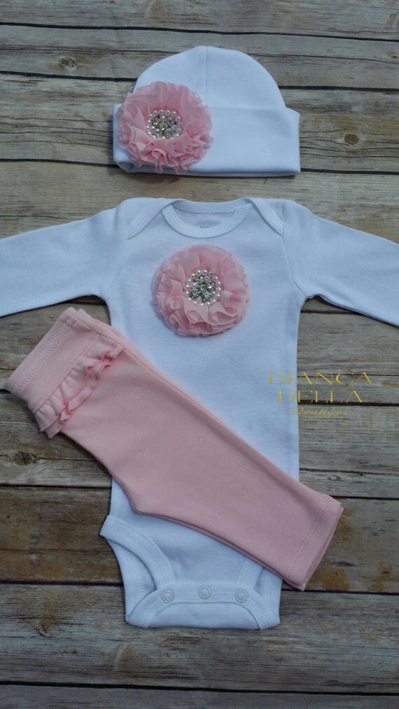 Newborn Take Home Outfit Baby Girl Outfit Newborn by AdassaBaby