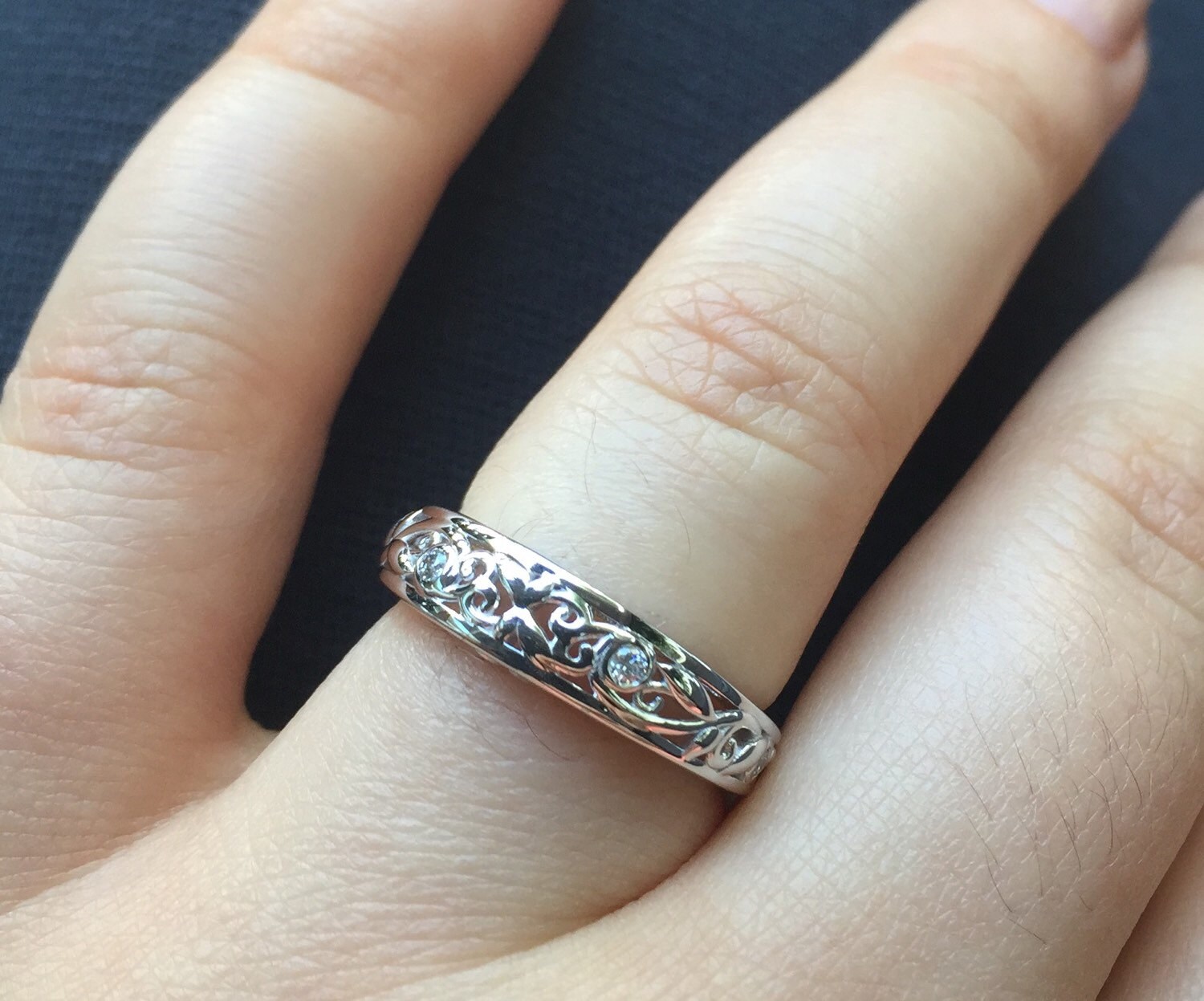 Vine and Leaf Band Wedding Band Engagement Ring by BridalRings