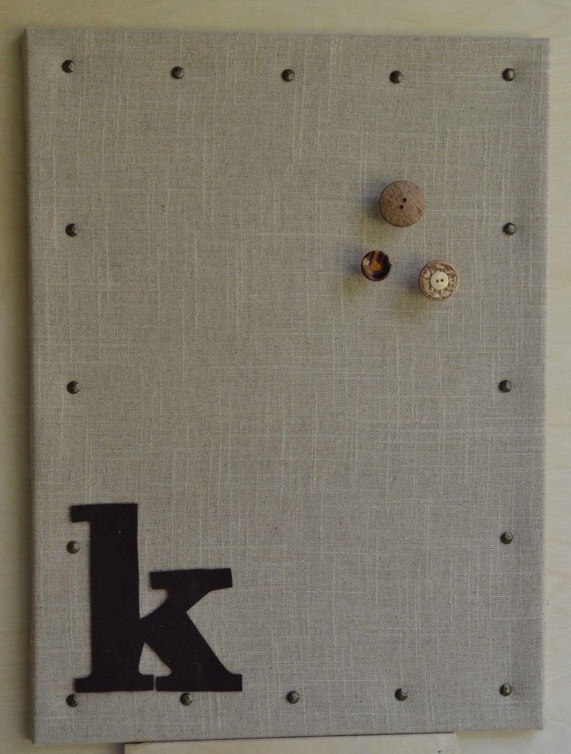 Personalized Linen Fabric Covered Cork Bulletin Board