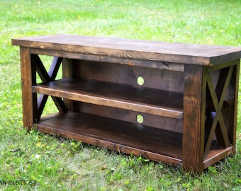 Rustic X Entertainment Console Table