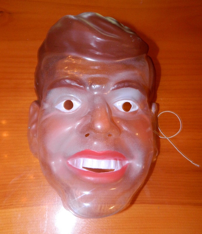 Vintage Plastic Halloween Costume Mask 1960's John