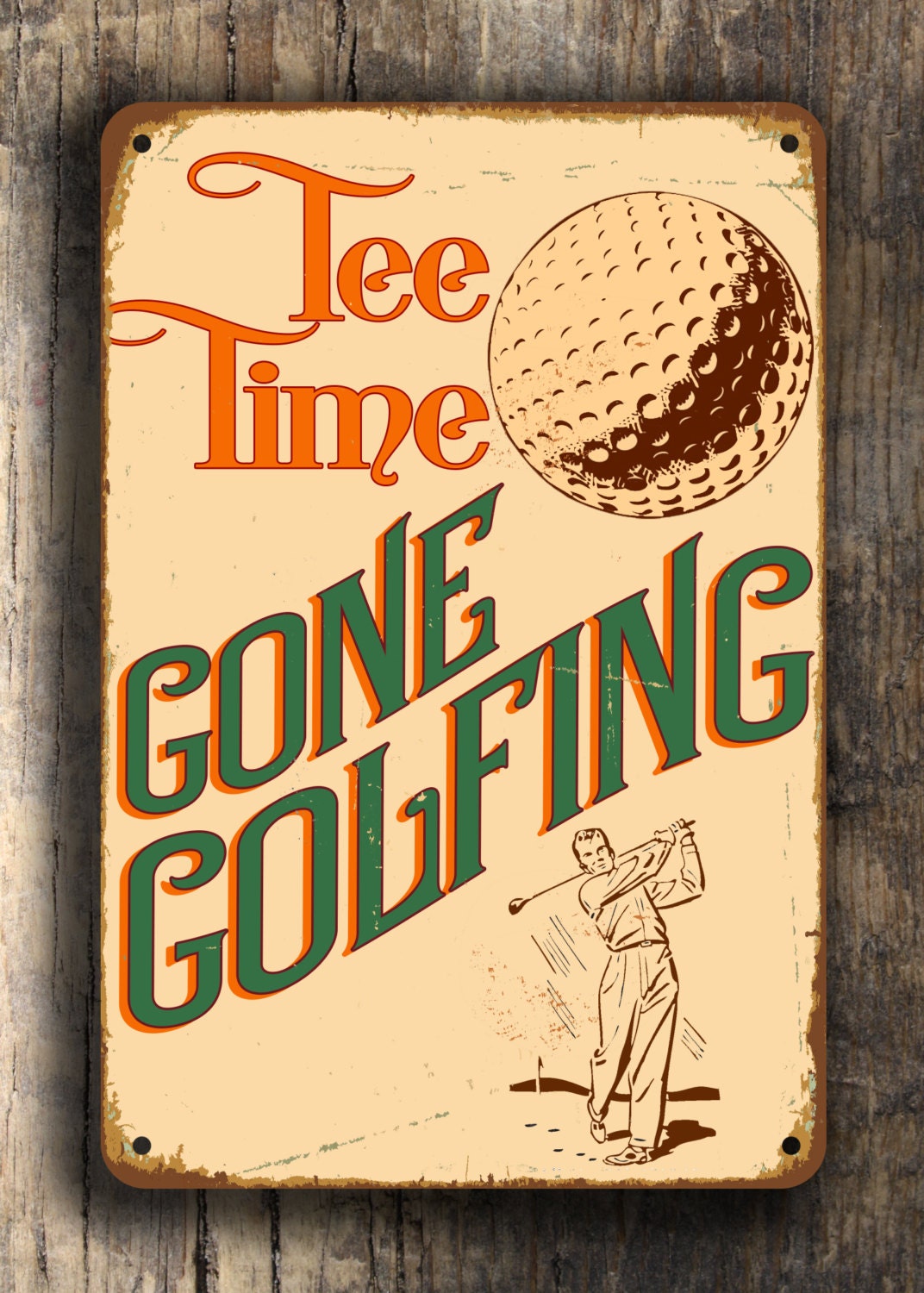 GOLF SIGN Gone Golfing Golf Signs Vintage style Golf Sign