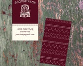 Pre Designed Business Card: seamstress, tailor, alterations