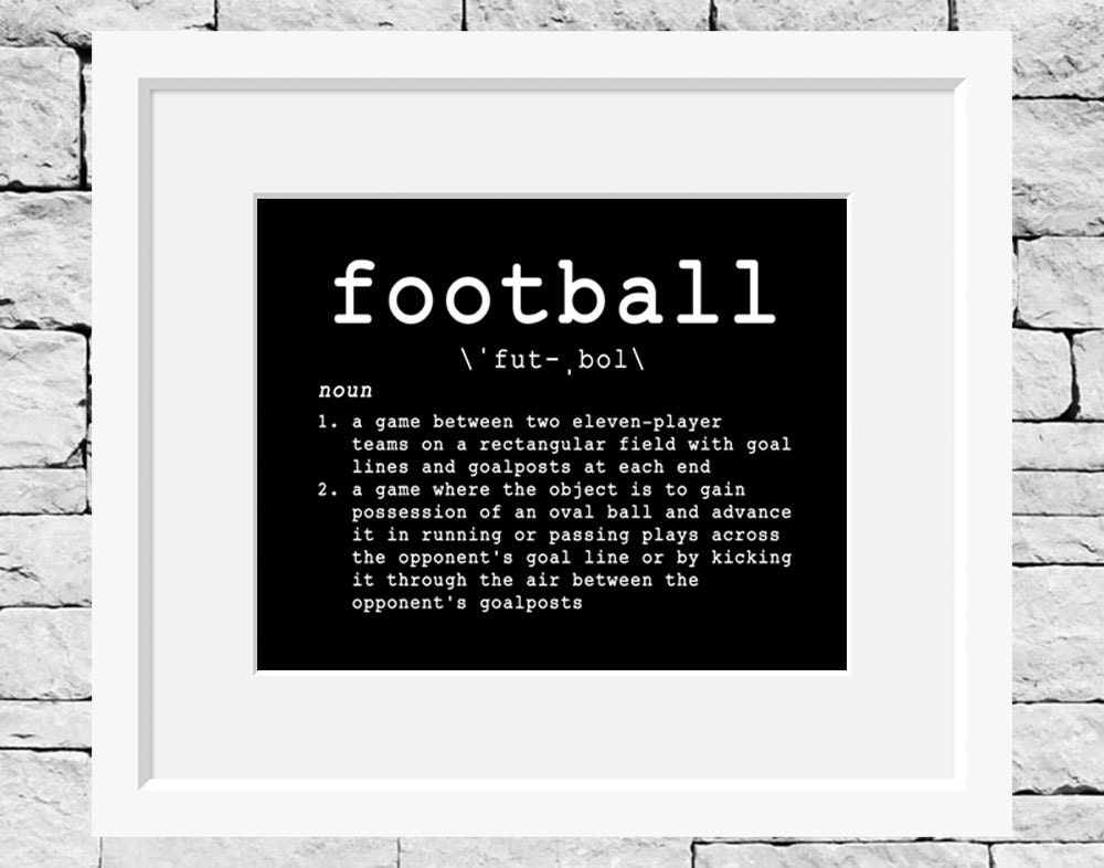 Football Definition Football Print Football Quote Boys Room